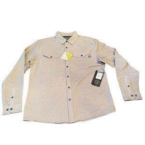 Hi-Tec Mens M Long sleeve Collared Button down Gray shirt NWT Hiking outdoor